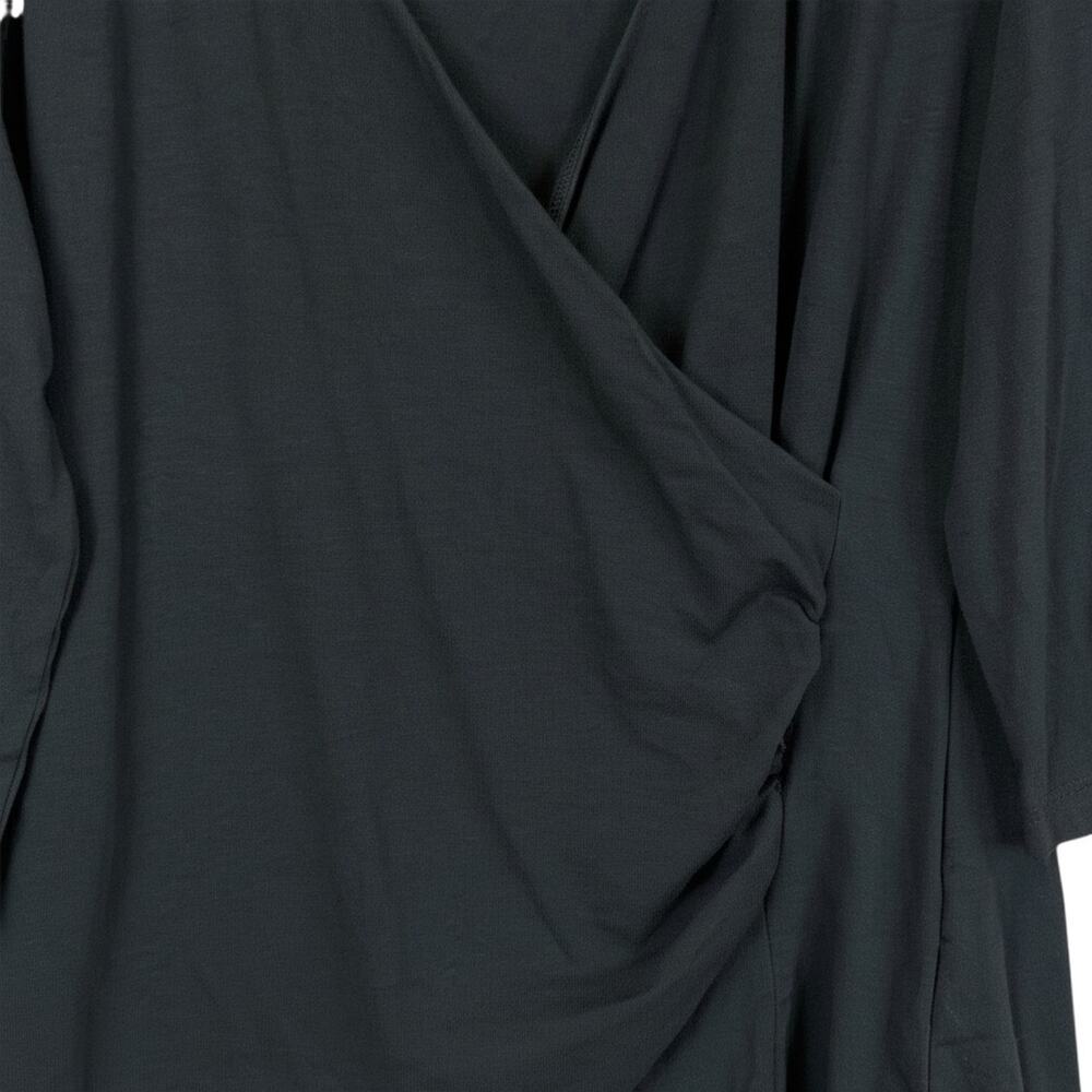Soft Surroundings Gray Cross Wrap Top Medium Made in Peru Cotton Blend Tunic - Picture 5 of 10